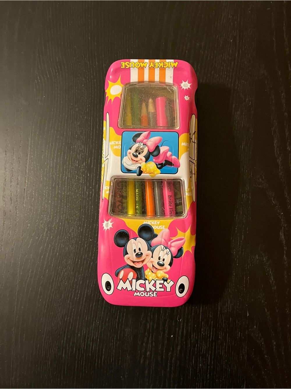 Disney Pink Mickey & Minnie Crayon Tin